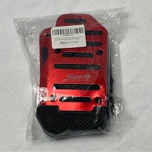 2pcs Red Non Slip Automatic Gas Brake Foot Pedal Pad Cover Car Accessories Set